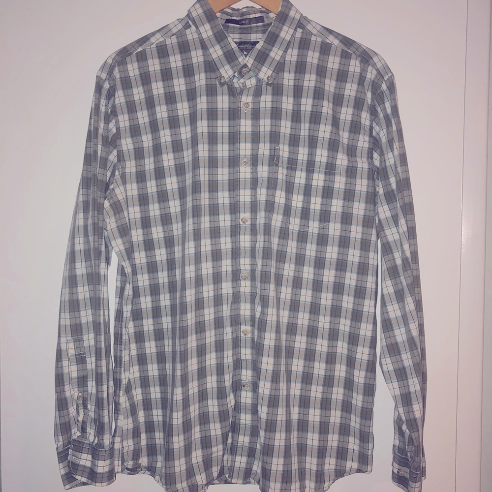 Eddie Bauer Plaid Oxford Shirt Size Large